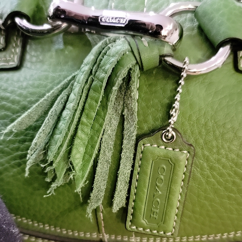 Coach Vibrant Green Leather Satchel - Picture 2 of 5
